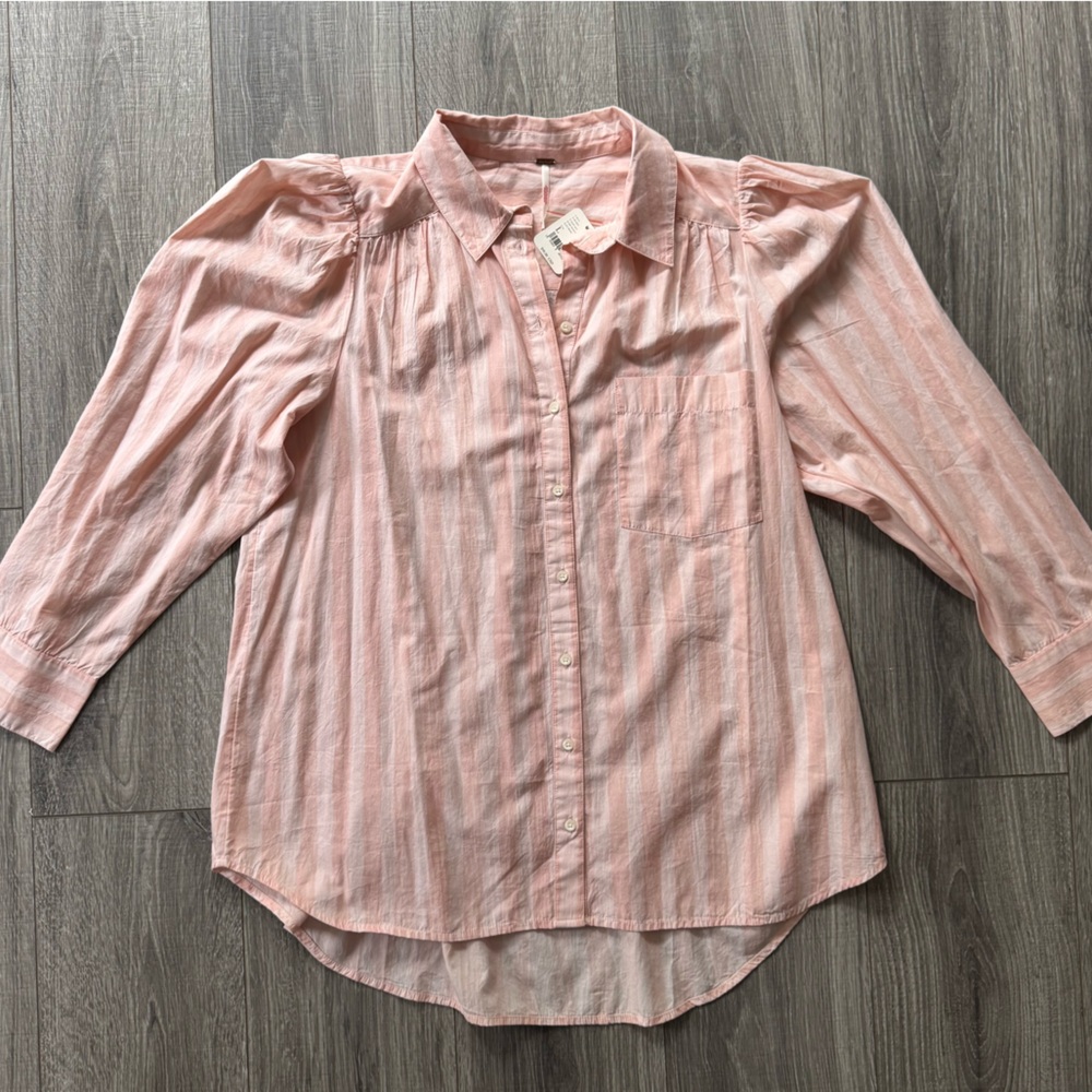 Free People Elisha Printed Oxford Top